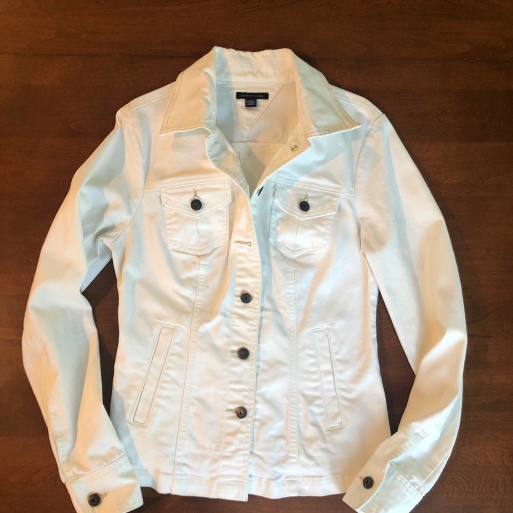 Tommy Hilfiger White Jean Jacket Size S.